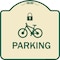 Signmission Parking With Cycle and Lock Symbol Heavy-Gauge Aluminum Architectural Sign, 18" x 18", TG-1818-23476 A-DES-TG-1818-23476 - alternate 1